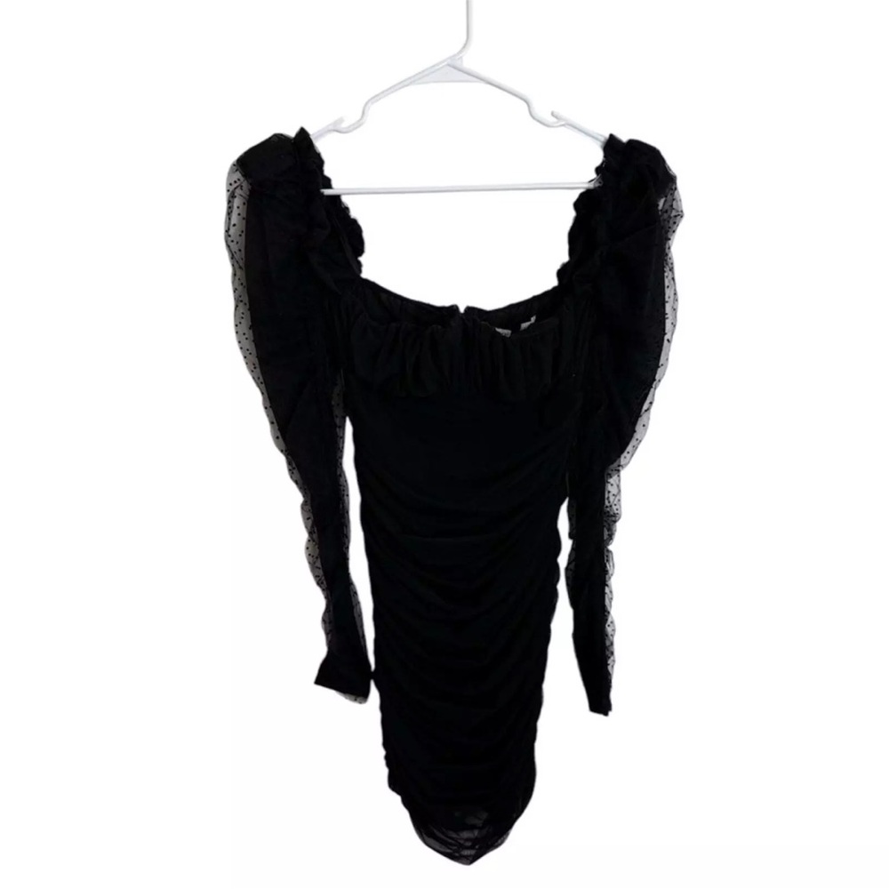 House of CB Elegant Black Long Sleeve Mini Dress - Picture 5 of 12